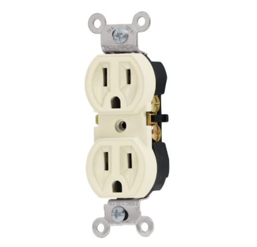 48311 Contacto dúplex, 2 polos 3 hilos, Standard, granel, marfil CODO-SG