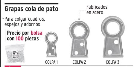 Bolsa con 100 colas de pato #2, 3.5 cm altura, 9 mm ojillo colpa-2