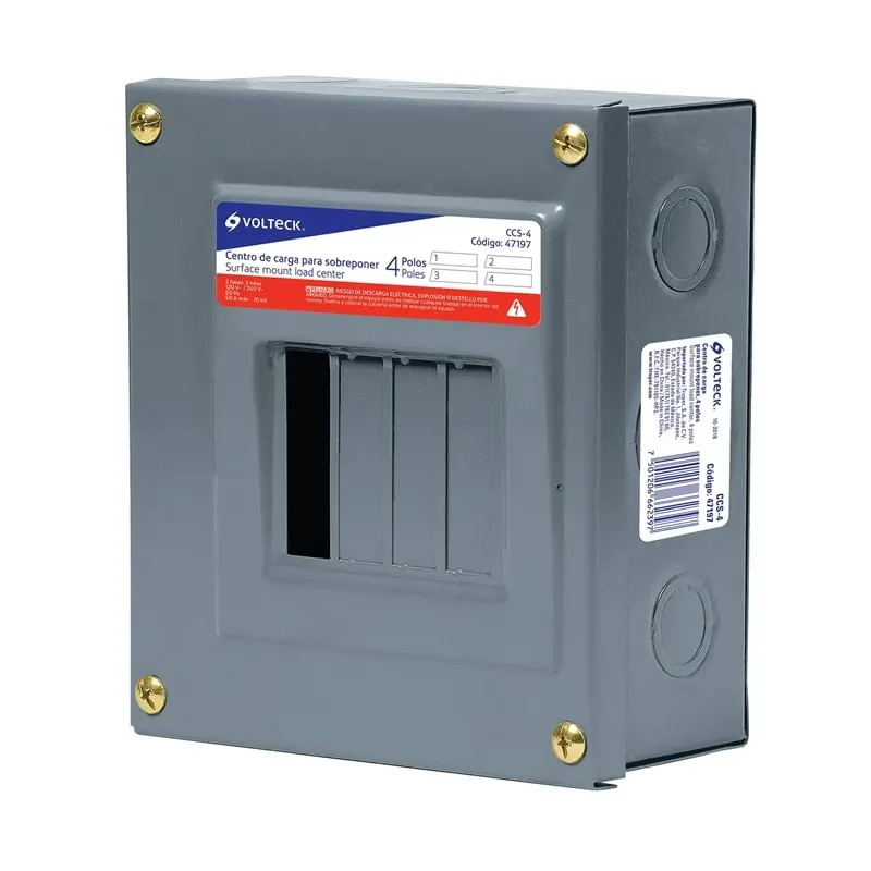 Centro de carga de sobreponer, 4 polos, Volteck ccs-4