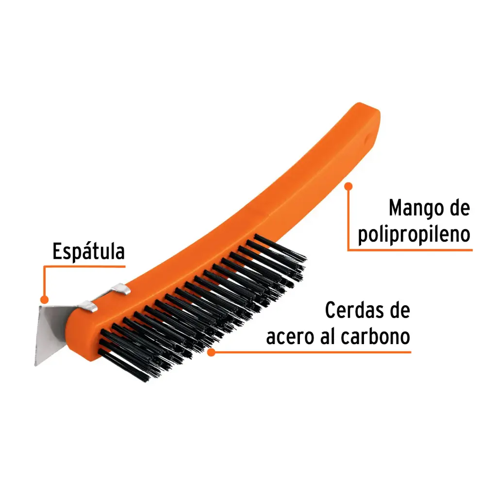 Cepillo de alambre 51 pinceles acero al carbono c/espátula cea-18e