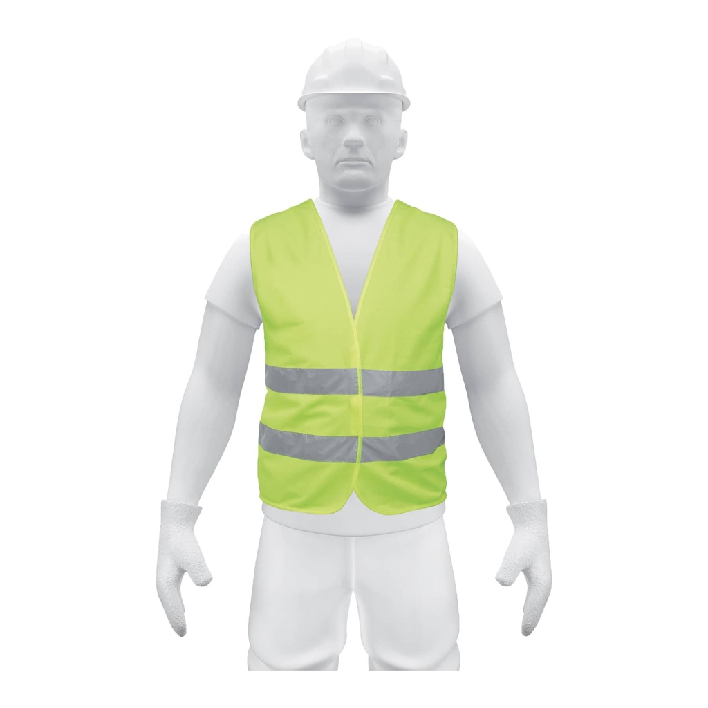 Chaleco de seguridad verde con cintas de alta visibilidad chs-500v unitalla