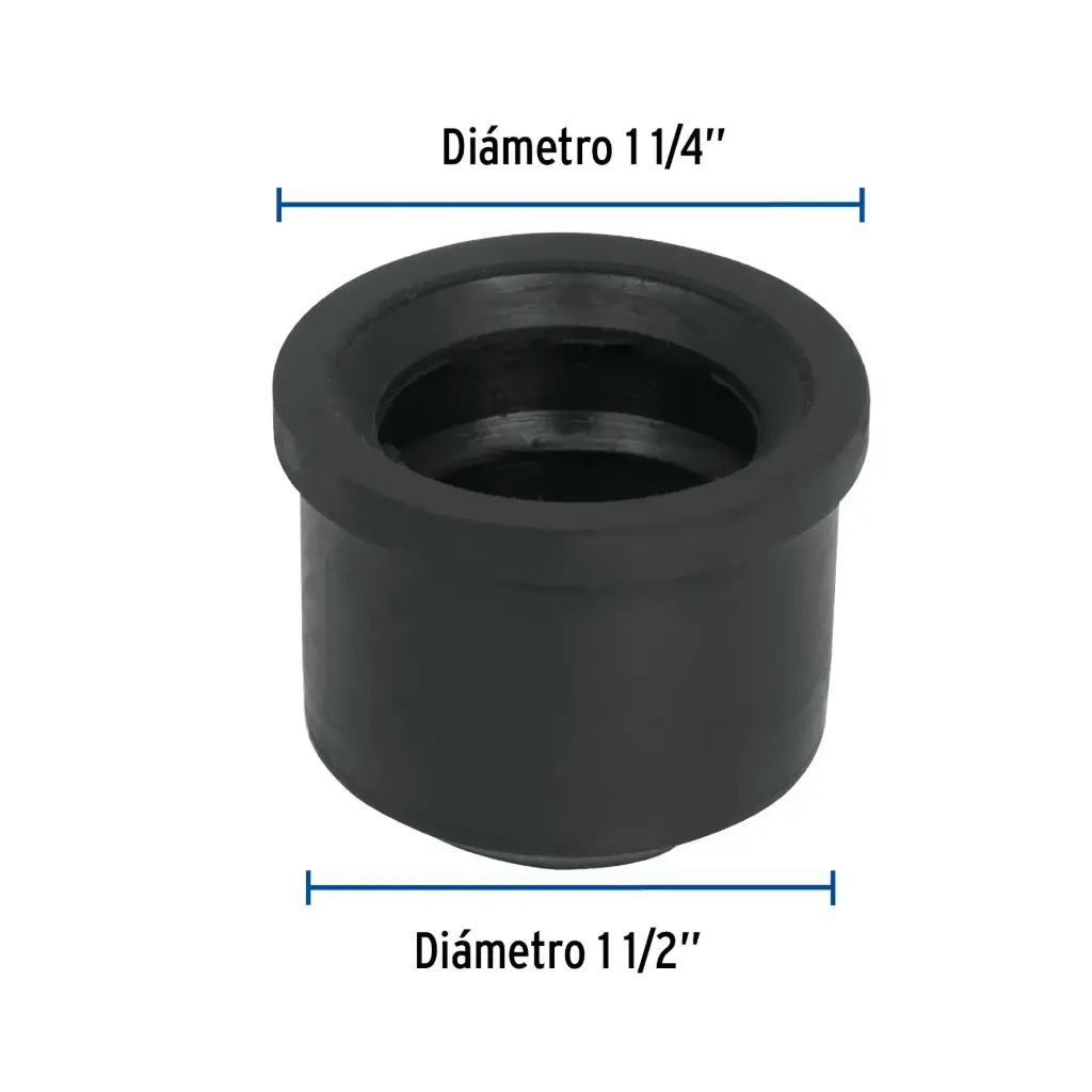 Chupón de hule negro, 1-1/2' x 1-1/4', Foset chu-4032