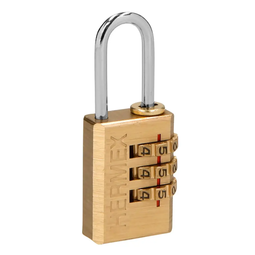 Candado de combinación 20 mm cuerpo de latón en blíster cl-20c