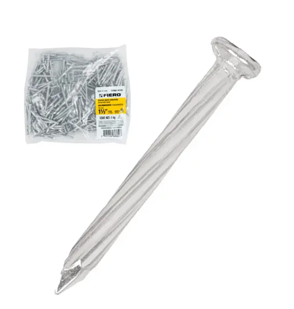 Bolsa con 1 kg de clavos para concreto galvanizados 1-1/2' clc-1-1/2g