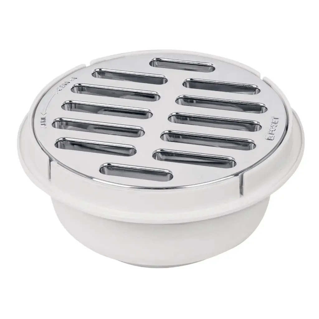 49616 Coladera de ABS con rejilla cromada 5', 1/4 de vuelta, Foset COL-51