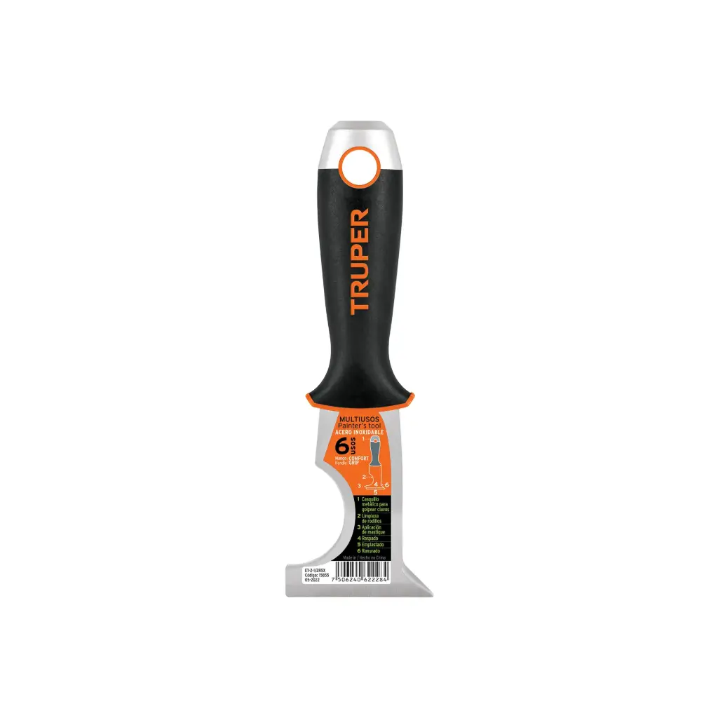 Espátula 2-1/2' de 5 usos, acero inox, comfort grip, Expert et-2-1/2r5x