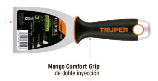 15852 Espátula flexible 4' acero inox. mango Comfort Grip, Expert ET-4FX