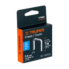Caja con 1000 grapas 1/4' corona 10.7 mm para et-50, Truper et-50-1/4