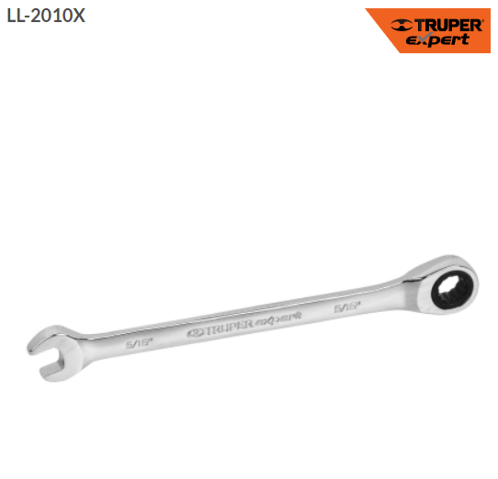 15735 Llave combinada con matraca 5/16' x 135 mm largo, Expert LL-2010X