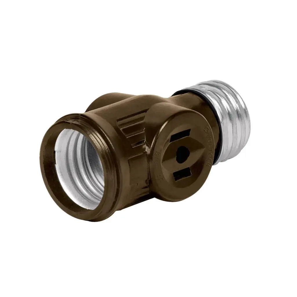 Portalámpara de baquelita, doble contacto, Volteck poba-12