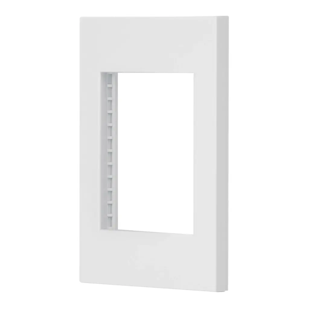 Placa 1 ventana, 3 módulos, línea española, color blanco pptr-eb