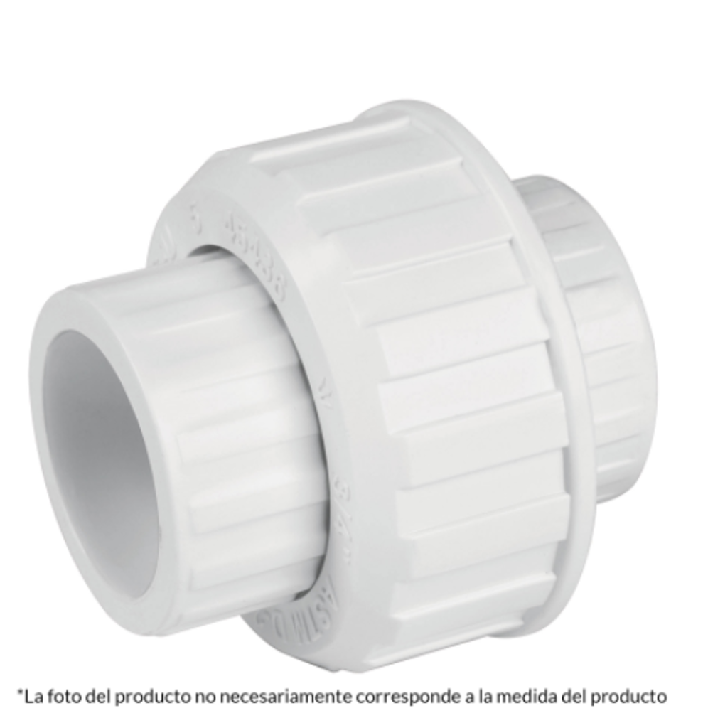 Tuerca unión lisa de PVC 1-1/2', Foset pvc-975