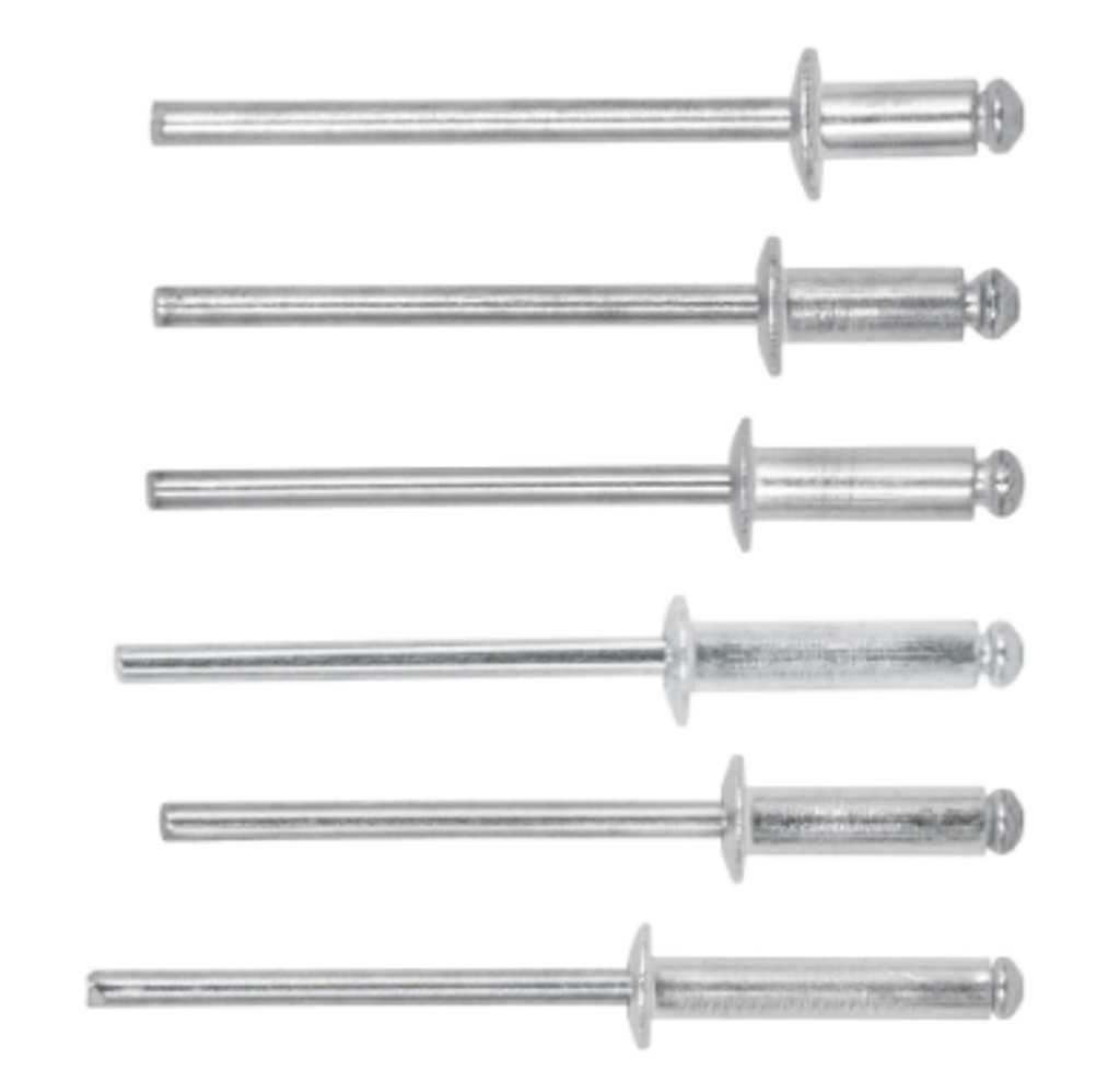 Bolsa con 50 remaches 1/8' x 3/16' de aluminio, ala 1/4' r-43b