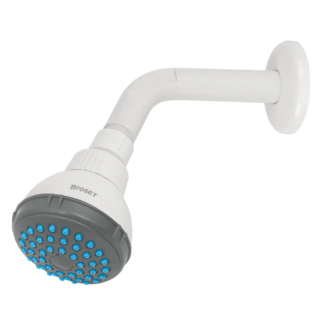 48293 Regadera plástica redonda 2-1/2' gris-blanca, Foset Basic R-516