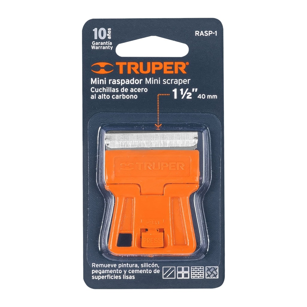 12352 Mini raspador plástico con navaja de 1-1/2', Truper RASP-1