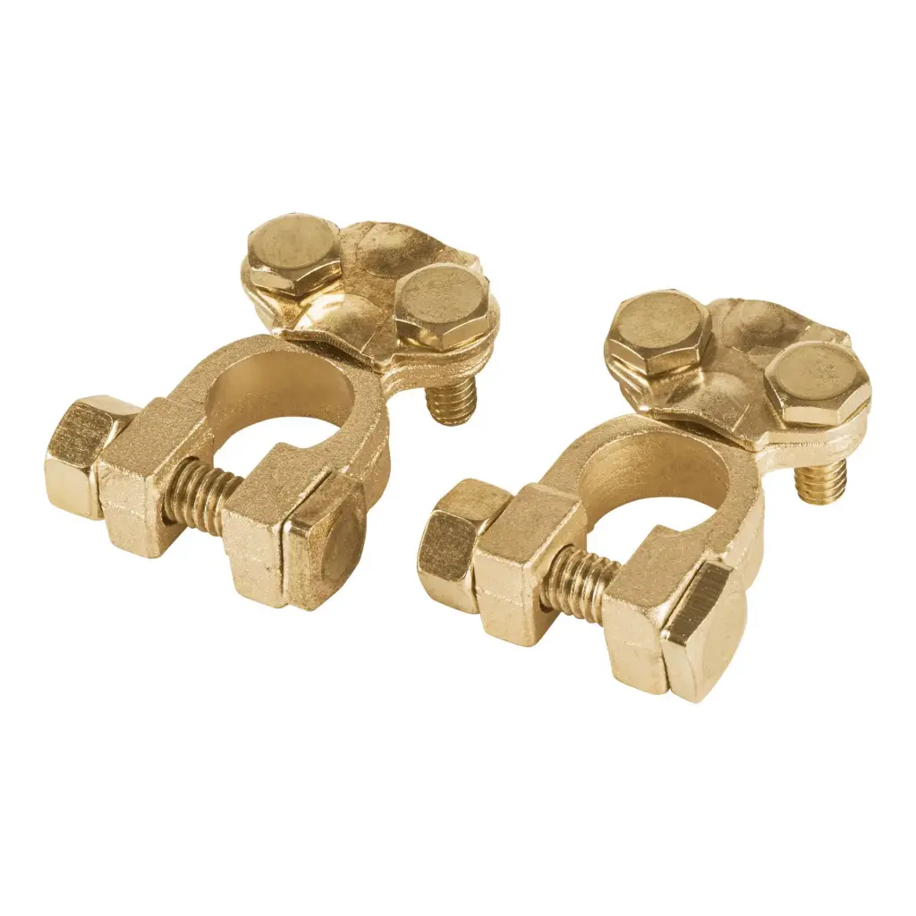 23042 Blíster 2 terminales latón poste superior p/batería, Pretul TEBA-3