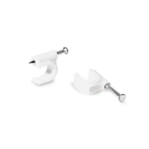 [4612] Grapa curva p/cable 5mm blanca Sanelec