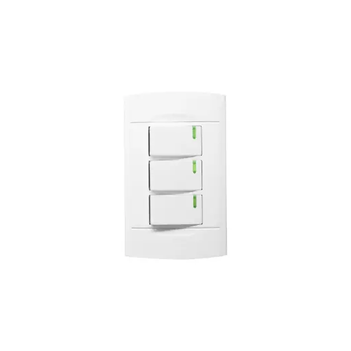 [4443] Placa Roma apagador triple Sanelec