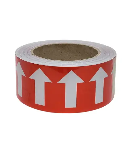 [91422] Cinta de flechas Brady rojo/blanco 2" 50mm x 90 pies