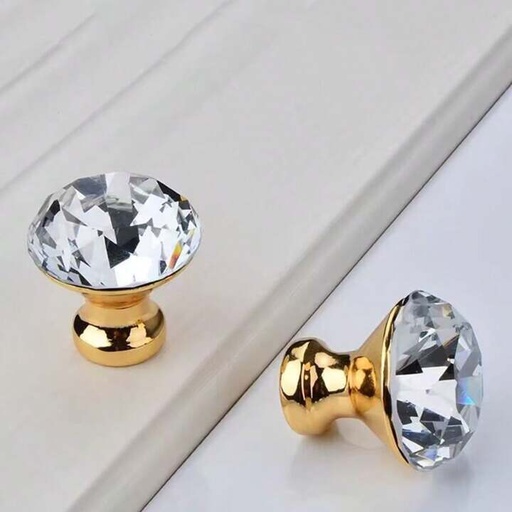 [jh807] Perillas de cristal jh807 perilla base dorada de 30 mm