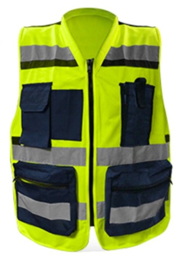 [SR1057-AM-XL] CHALECO REPORTERO EUROPEO AJUSTABLE UNITALLA