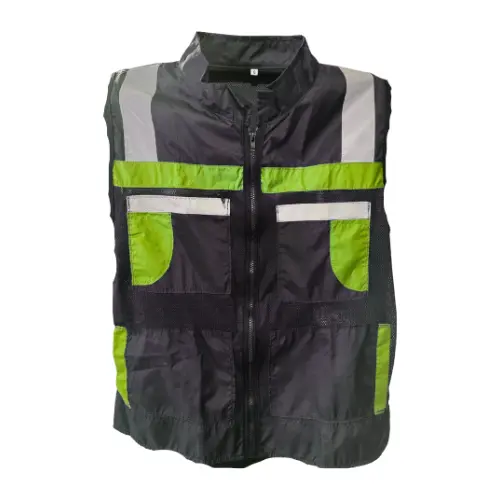[CHSNAG] Chaleco sport negro con amarillo  grande malla fina en la espalda y pecho