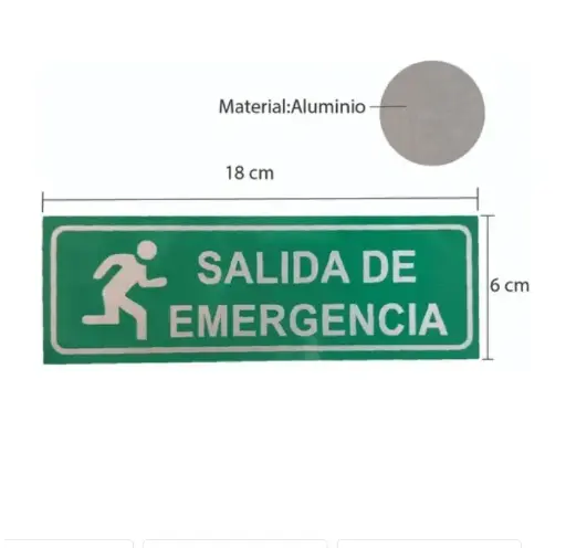 [SALIDA6X18] SEÑAL SALIDA DE EMERGENCIA 6x18 cm