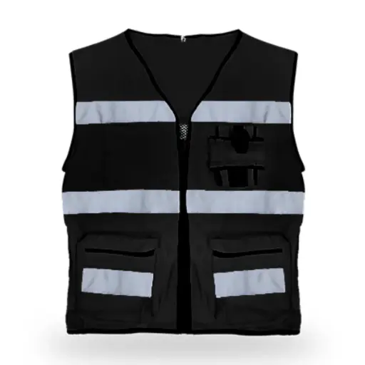 [SR1062T-NEG-XL] Chaleco gab algodon y malla textil negro