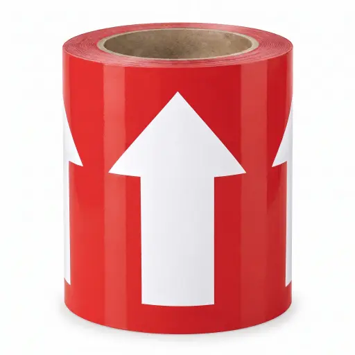[91288] Cinta de flecha , blanco/rojo , vinilo , 4" x 22 yardas pies
