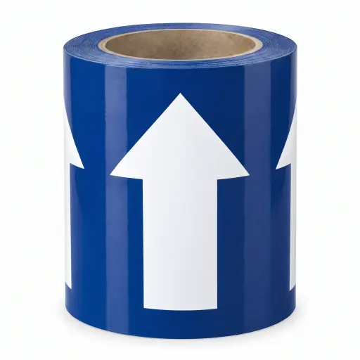 [91289] Cinta de flecha, blanco/azul, vinilo, 4" x 22 yardas