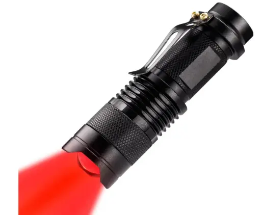 [LINR9] Linterna LED roja de alta potencia, 1 modo, linterna roja de un solo modo