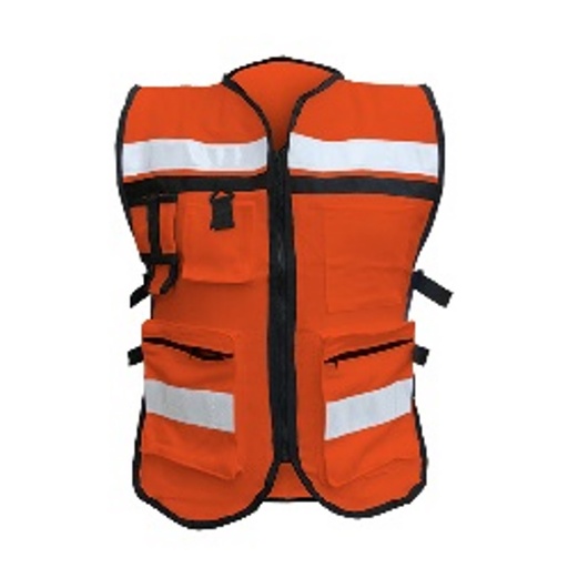 [FESR1049] CHALECO ALGODON NARANJA REPORTERO MARCA MR