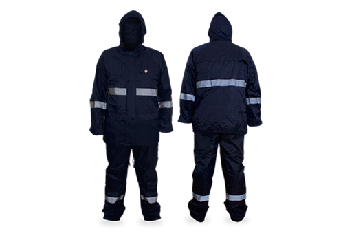 [FEDZ1005] Impermeable  azul c/ reflejante talla grande