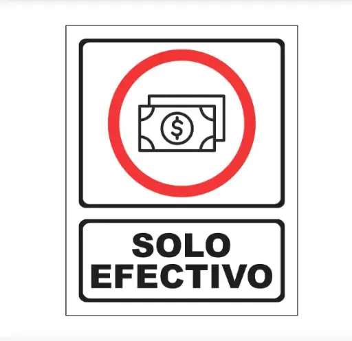 [SOLOEFECTIVO-30X40] Solo efectivo 30x40 pegatina