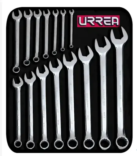 [3018] 3018 Llave española pulido espejo en pulgadas, 1/4" x 5/16" Urrea