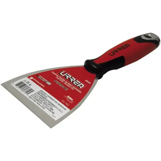 [654X] 654X Espátula flexible de acero inoxidable con mango bimaterial 4" Urrea