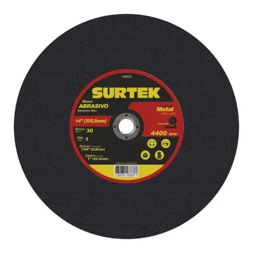 [123337] Disco abrasivo tipo 1 para metal 14" x 7/64" Maxtool