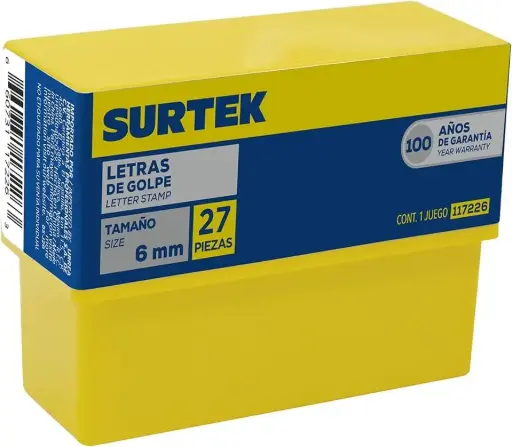 [117226] 117226 Juego de letras de golpe 6 mm Surtek