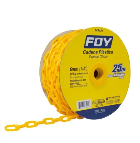 [143421] 143421 Cadena plast 6mm 1/4" 25m amar Foy