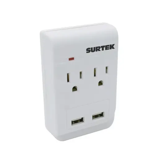 [136205] 136205 Multicontacto barra 2ent-2USB Surtek