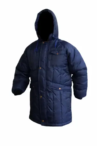 [CHAMZL-M] Chamarra larga de proteccion Térmica contra bajas temperaturas modelo cazador, botones ajustables inoxidables, gorro ajustable talla Mediana