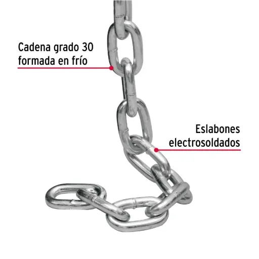 [44272] Metro de cadena galvanizada de 5/16', 20 m en cubeta, Fiero caga-5/16