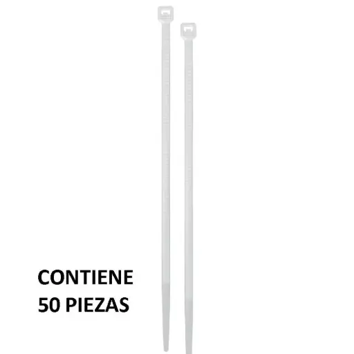 [44305] Bolsa con 50 cinchos plásticos 40 lb, 250x3.5 mm, naturales cin-4025