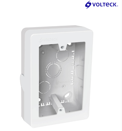 [40141] Caja de contactos para canaleta 3' x 5', blanca, Volteck cru-3x5