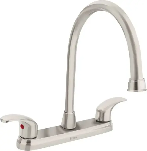 [45624] Mezcladora satín 8' para lavabo, cuello largo, palanca,Foset aqf-82n