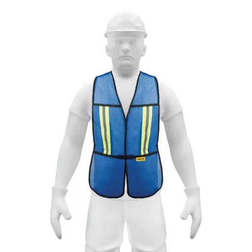 [21027] Chaleco de seguridad con cintas reflejantes, azul, Pretul chs-200a