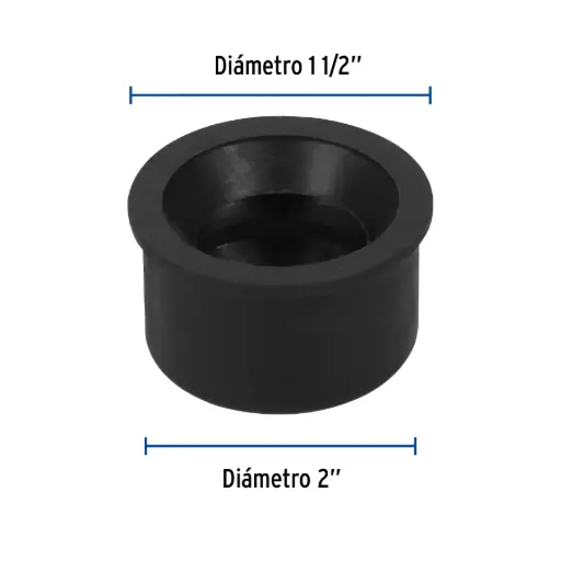 [49627] Chupón de hule negro, 2' x 1-1/2', Foset chu-5040