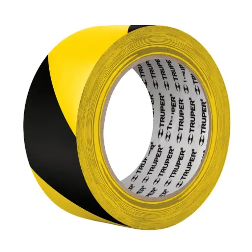 [12597] Rollo de 33 m de cinta delimitadora amarilla / negro, Truper cipre-33a