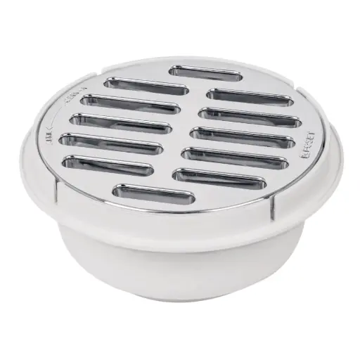 [49616] 49616 Coladera de ABS con rejilla cromada 5', 1/4 de vuelta, Foset COL-51