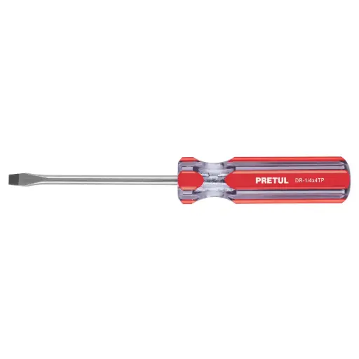 [21459] Desarmador plano 1/4 x 4' mango de PVC, Pretul dr-1/4x4tp